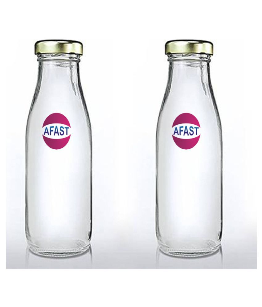     			Afast Glass Storage Bottle, Clear, Pack Of 2, 500 ml