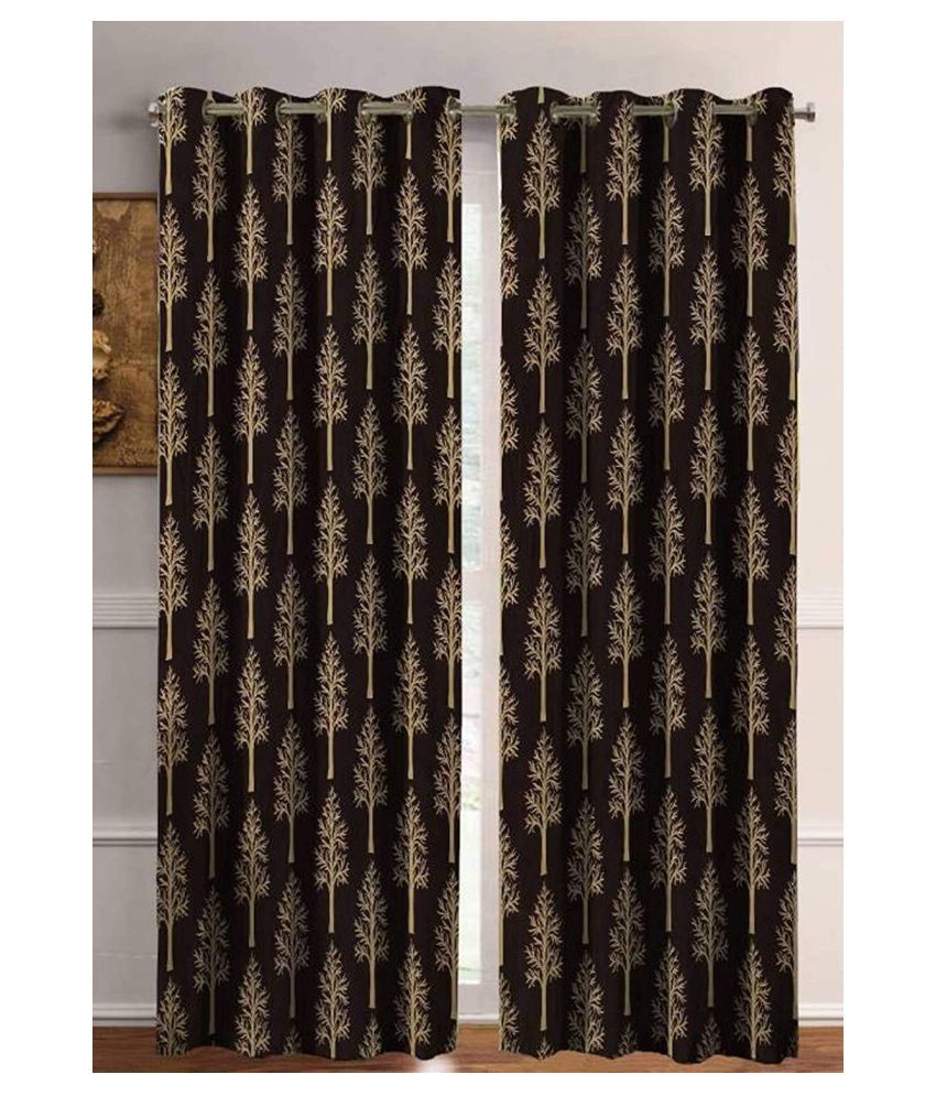 PARDA SANSAR Set of 2 Window Blackout Room Darkening Eyelet Polyester ...