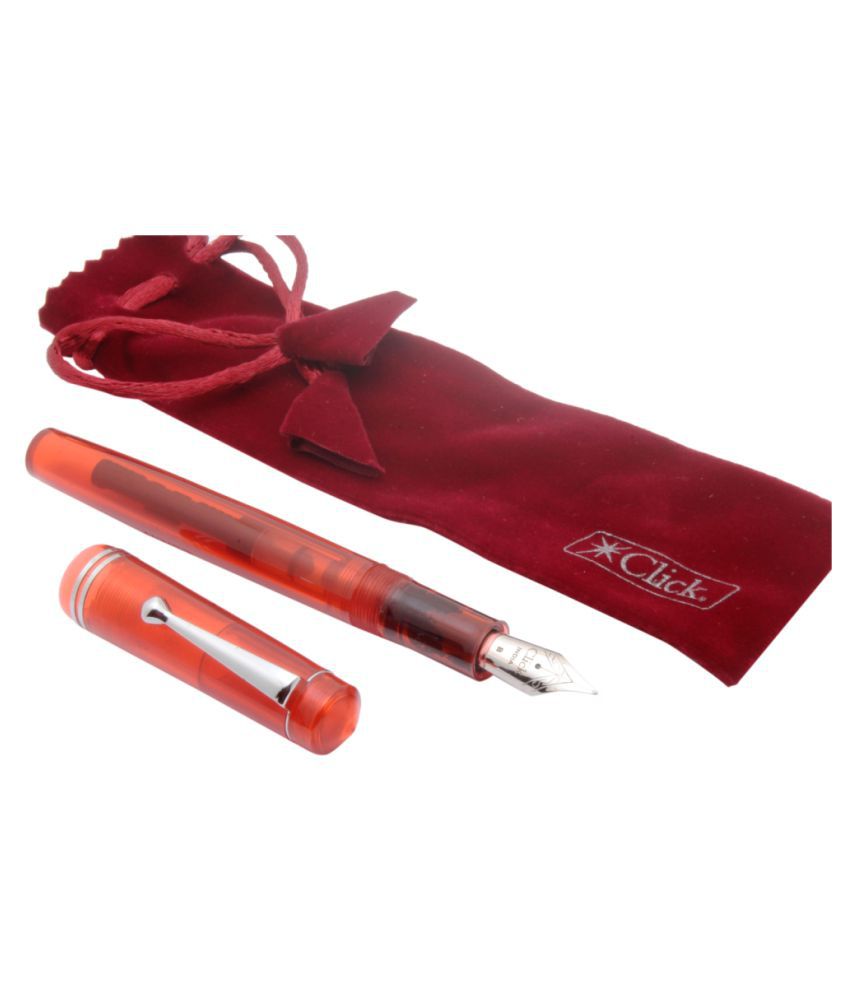     			Click Aristocrat Red Demonstrator Fountain Pen 3in1 Ink Filling System Broad Nib