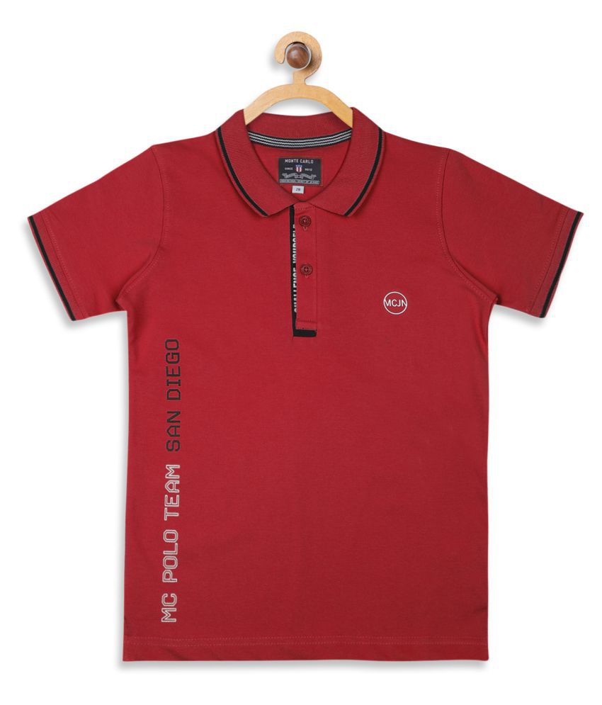 Monte Carlo Red Coloured Boys T-Shirt