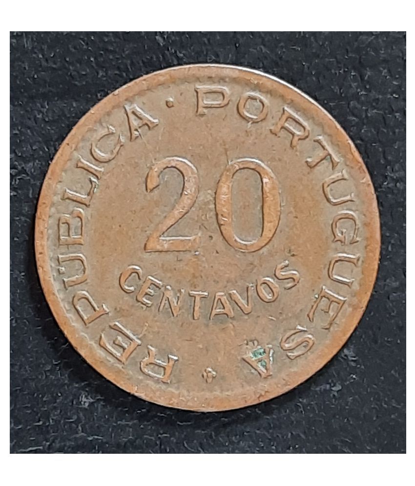 Mozambique 20 Centavos 1949 Bronze @ Excellent condition
