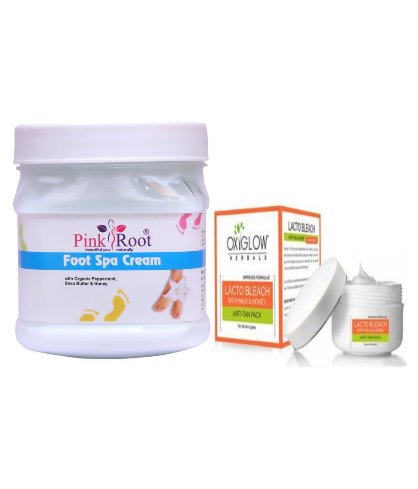 Pink Root Foot Spa Cream Gm With Oxyglow Lacto Bleach Day Cream
