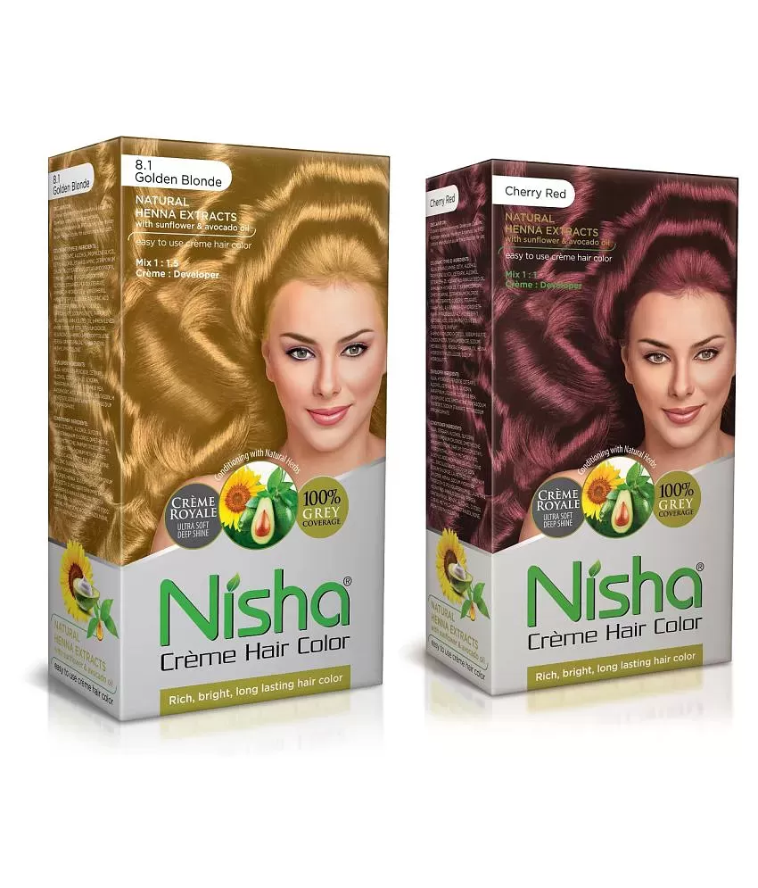 Buy Nisha Cream Hair Color Rich Bright Long Lasting Hair Colouring For  Ultra Soft Deep Shine 100 Grey Coverage Conditioning With Natural Herbs  Ultra Blonde Pack of 6 at Best Price  Payedin