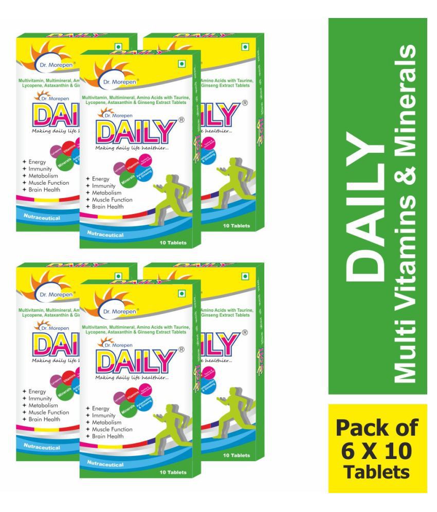 Dr. Morepen Daily Multivitamin(Immunity Booster) & Mineral Tablets 180 gm Multivitamins Tablets Pack of 6