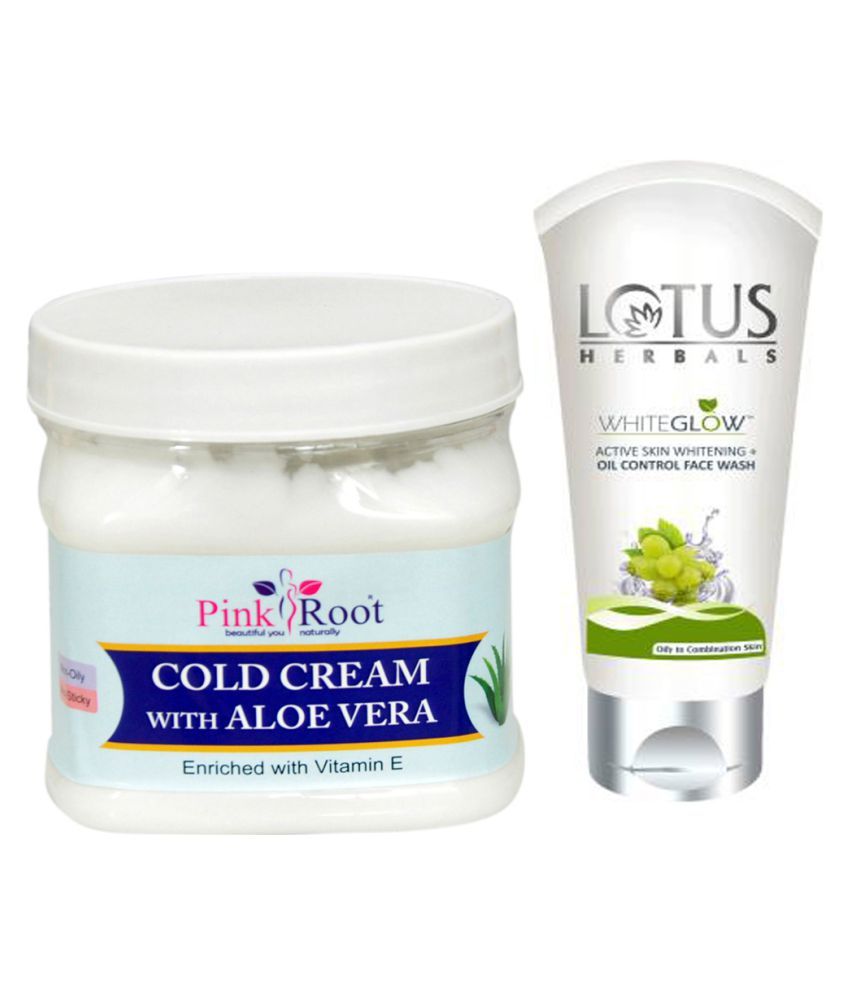 Pink Root Aloe Vera Cold Cream 500gm with Lotus Oil Control Face Wash