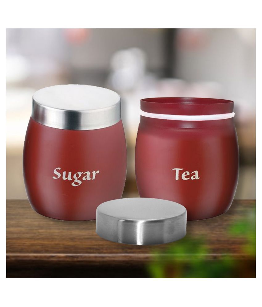 Generic Steel Tea/Coffee/Sugar Container Set of 2 950 mL Buy Online at Best Price in India