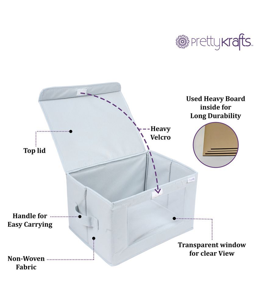PrettyKrafts Flip Top Collapsible Storage Boxes for toys,Books, Clothes