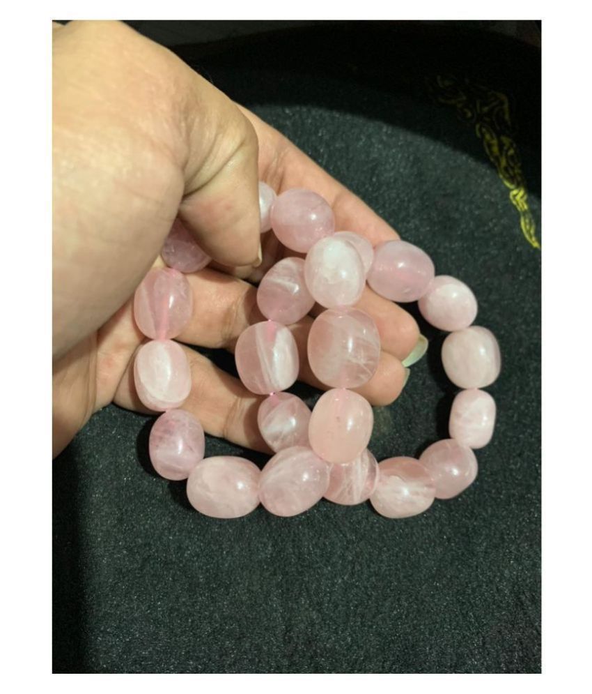     			12mm Pink Rose Quartz Natural Agate Tumble Stone Bracelet
