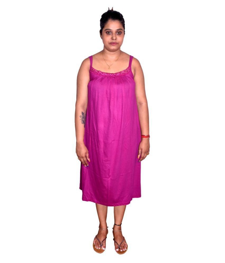     			PIYALI'S CREATION WOMEN'S Cotton Nighty & Night Gowns - Purple