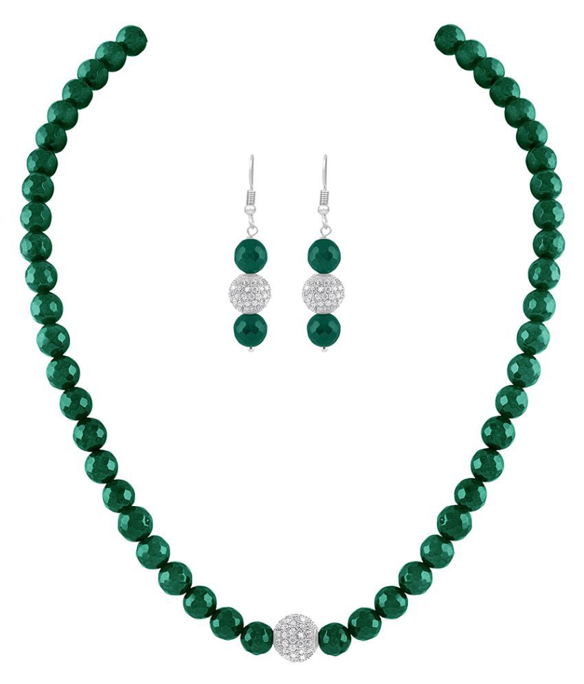     			JFL - Jewellery For Less Plastic Green Princess Contemporary/Fashion Necklaces Set
