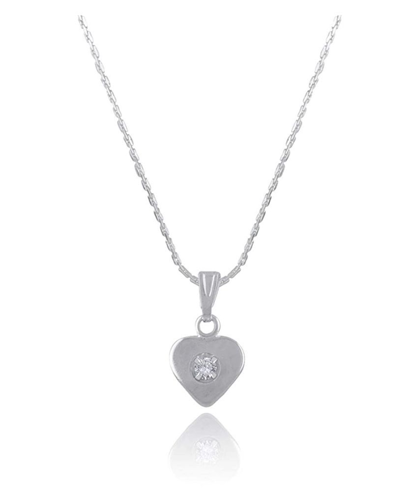     			Pendant Collection Silver Plated Heart Design Pendant For Women
