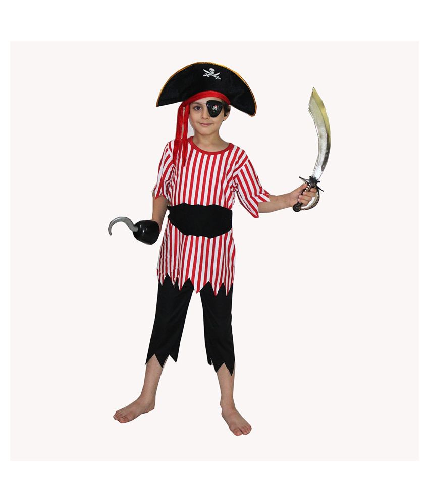     			Pirate Costume -Red & Black For Boys
