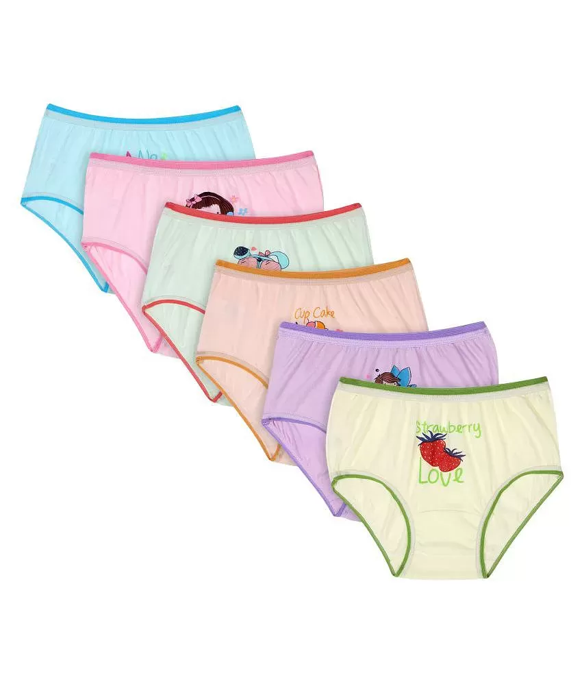 Buy BODYCARE Girls Multicolor Printed Cotton Pack Of 4 Panty