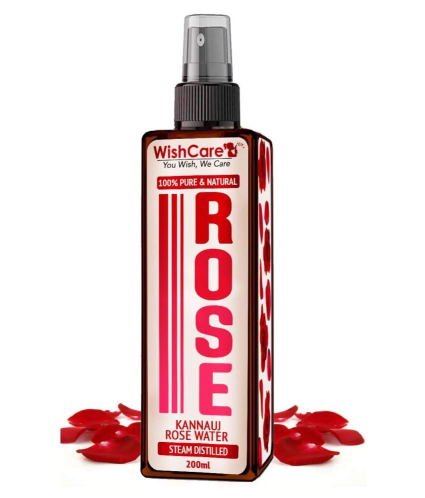 WishCare 100% Natural Rose Water For Skin Kannauj Gulab Jal Facial Kit 200ml mL