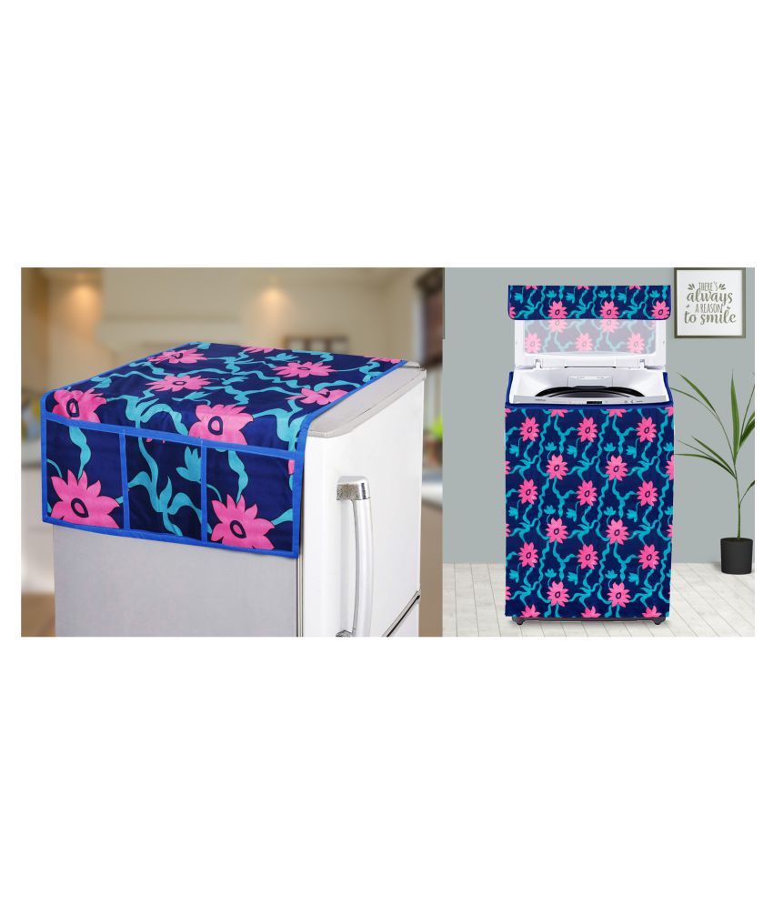     			E-Retailer Set of 2 Polyester Pink Washing Machine Cover for Universal Top Load