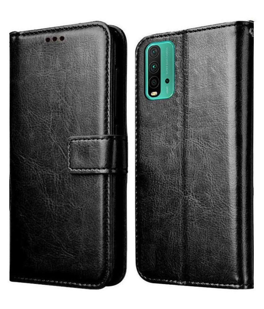     			Xiaomi Redmi 9 Power Flip Cover by NBOX - Black Viewing Stand and pocket