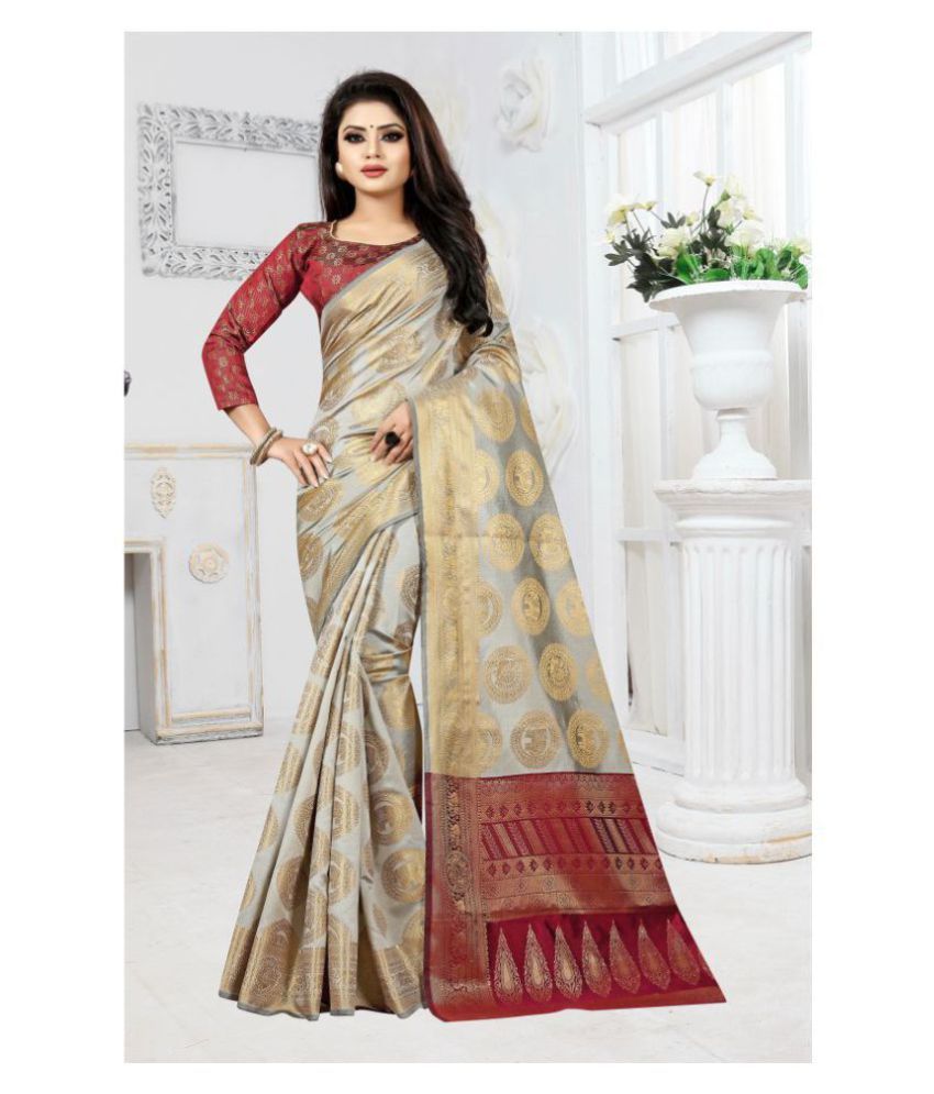     			Gazal Fashions - Multicolor Banarasi Silk Saree With Blouse Piece (Pack of 1)