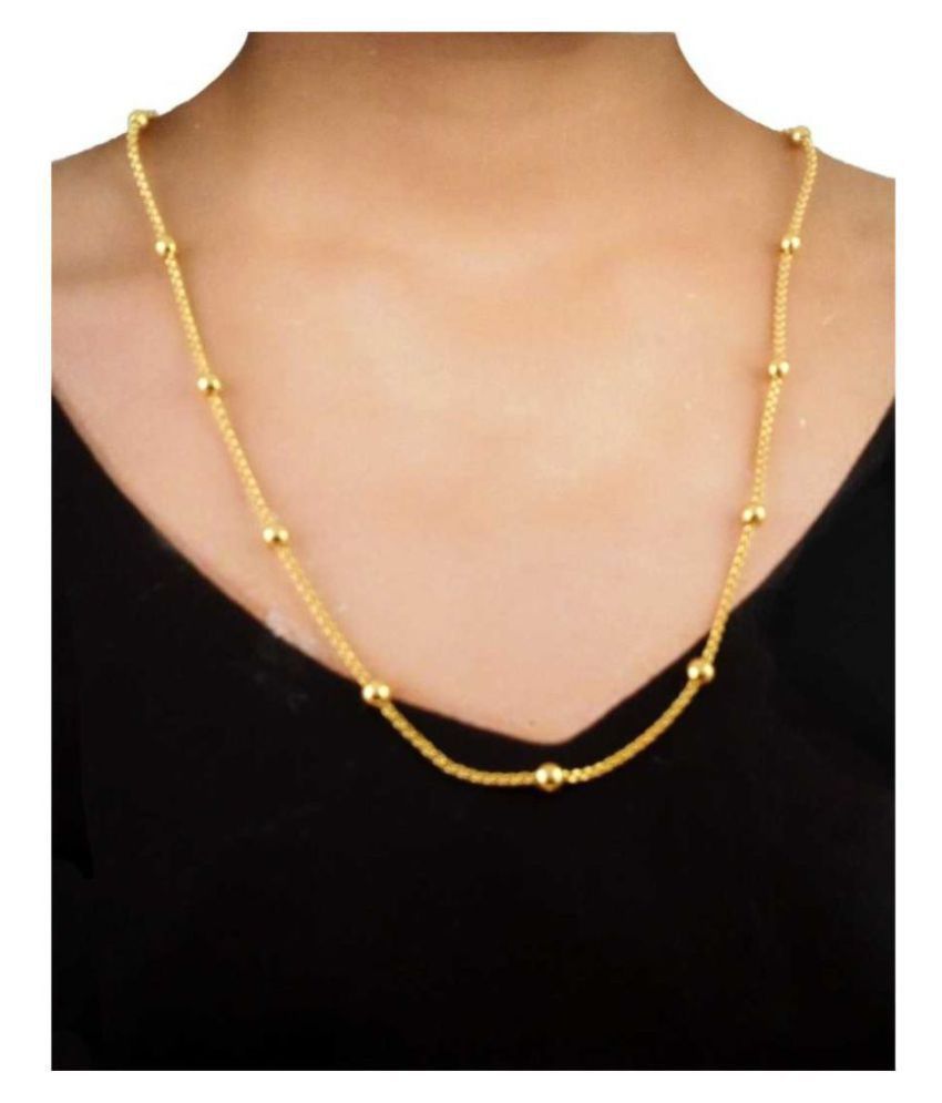     			Happy Stoning One gram Gold Plated Chain for Women and girls Gold-plated Plated Brass Chain (23Inch)