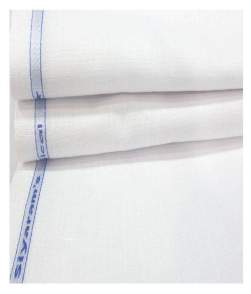     			Siyaram White Linen Blended Unstitched Pant Pc
