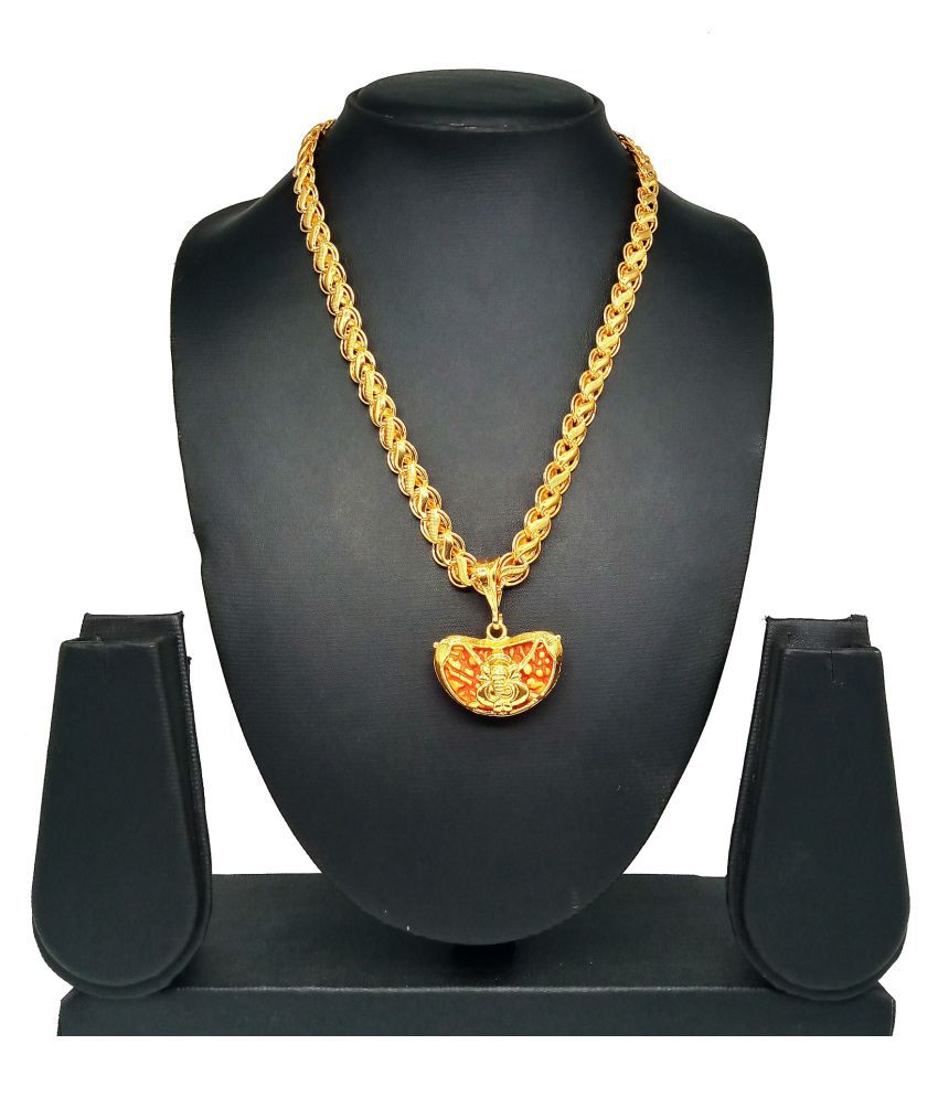     			SHANKHRAJ MALL GOLD PLATED PENDANT AND CHAIN FOR MEN OR BOYS-100171
