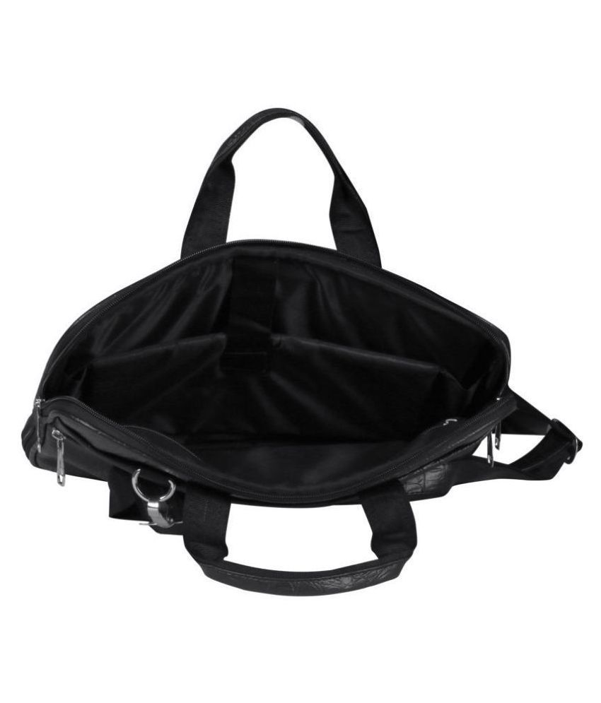 Da Tasche SLV EXP LTHR Black Leather Office Bag - Buy Da Tasche SLV EXP ...