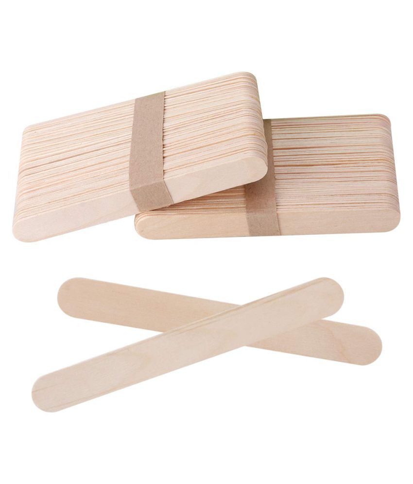     			PRANSUNITA Natural Wooden Ice Cream Sticks for Craft & School Projects, Pack of 100