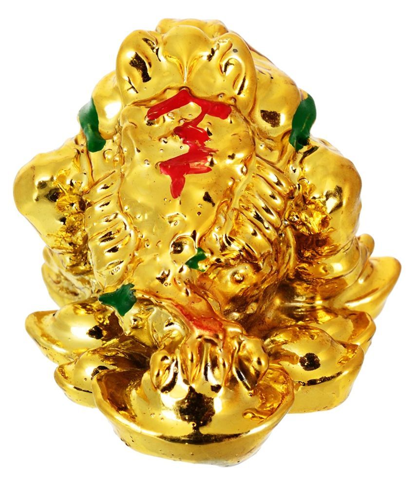 KESAR ZEMS Golden Vastu FengShui A BIG Frog Figurine For Prosperity (10 ...