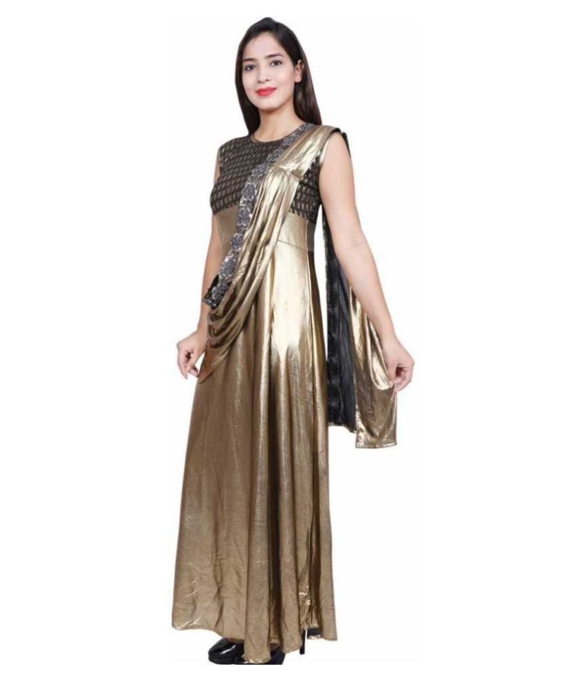 gold wrap dress