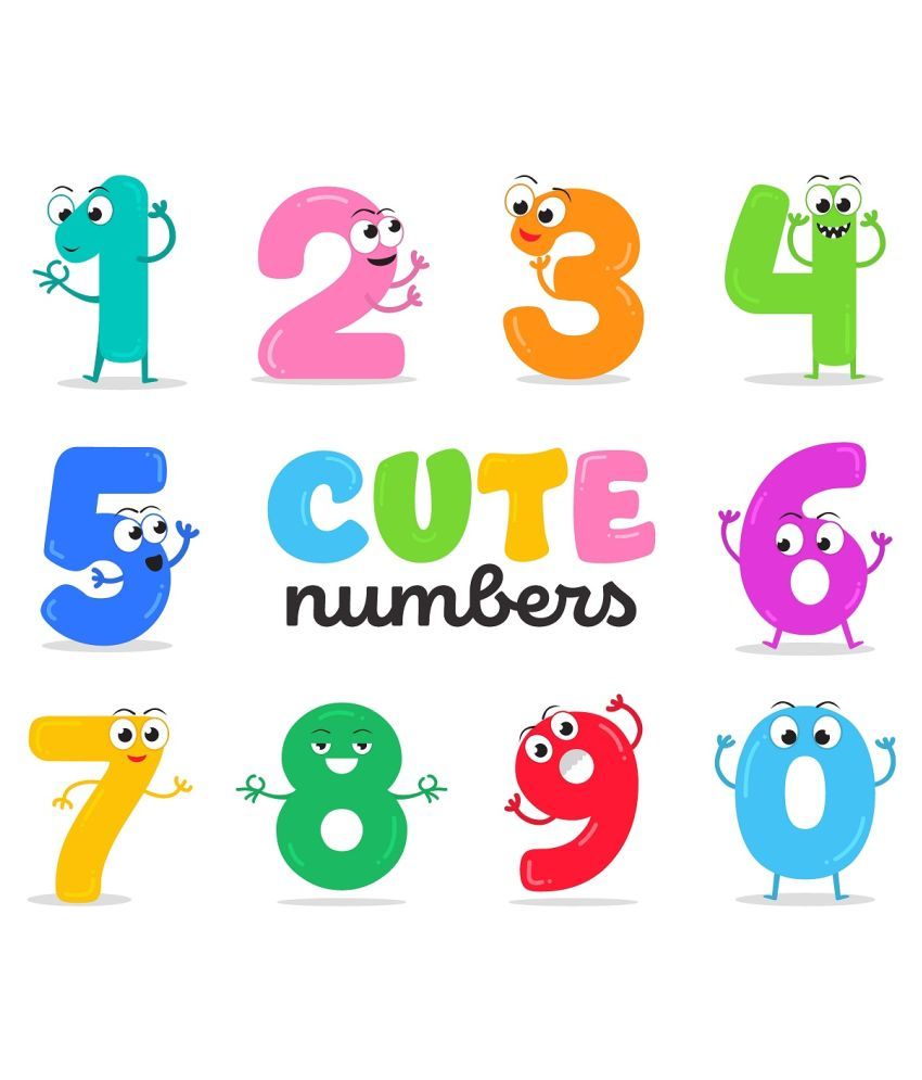     			Wallzone Colorfull Cute Numbers (123) Sticker ( 60 x 50 cms )