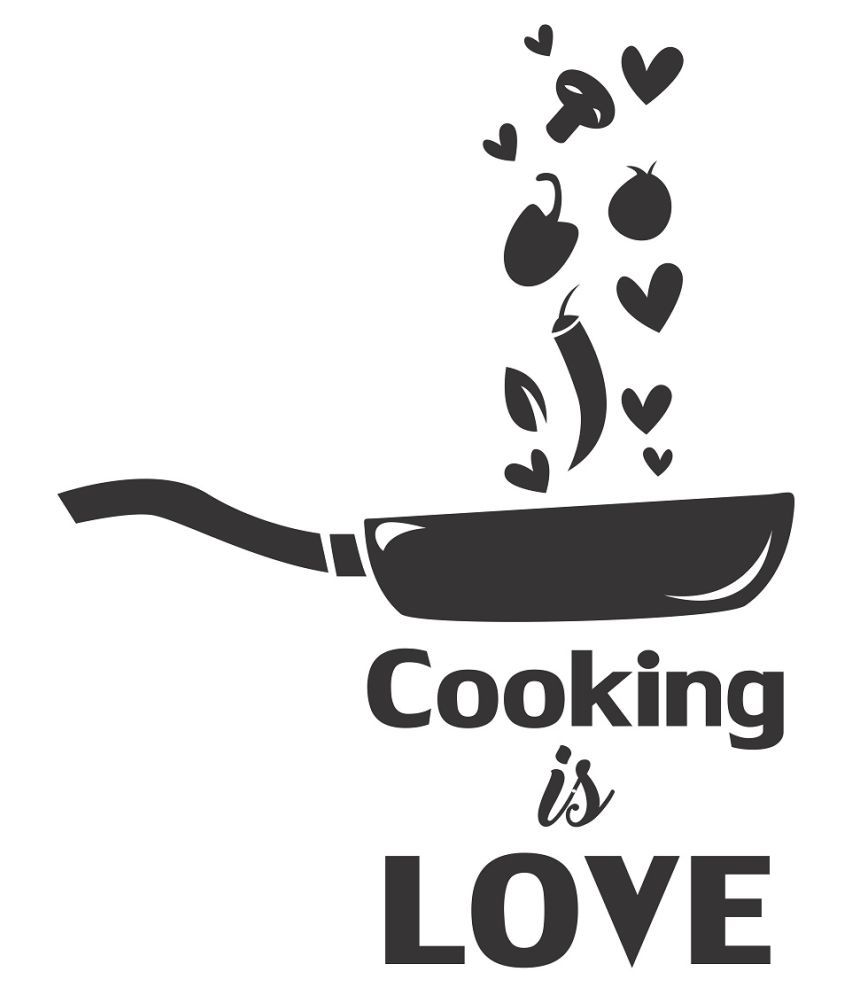     			Wallzone Cooking is Love Sticker ( 70 x 90 cms )