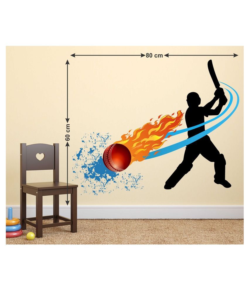     			Wallzone Cricket Sticker ( 80 x 60 cms )