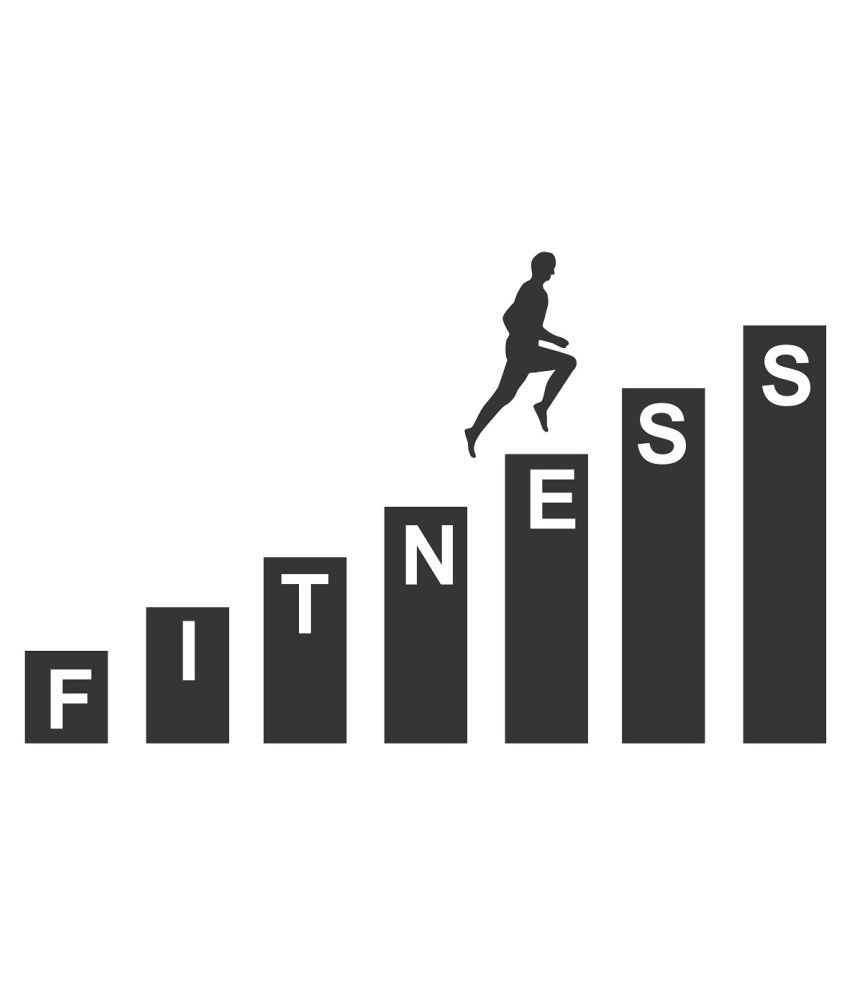     			Wallzone Fitness Sticker ( 40 x 70 cms )