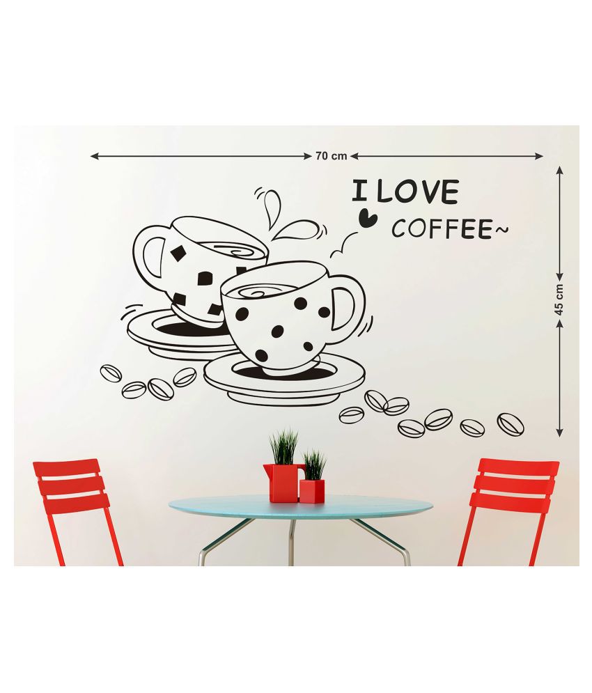     			Wallzone I Love Coffee Sticker ( 70 x 75 cms )