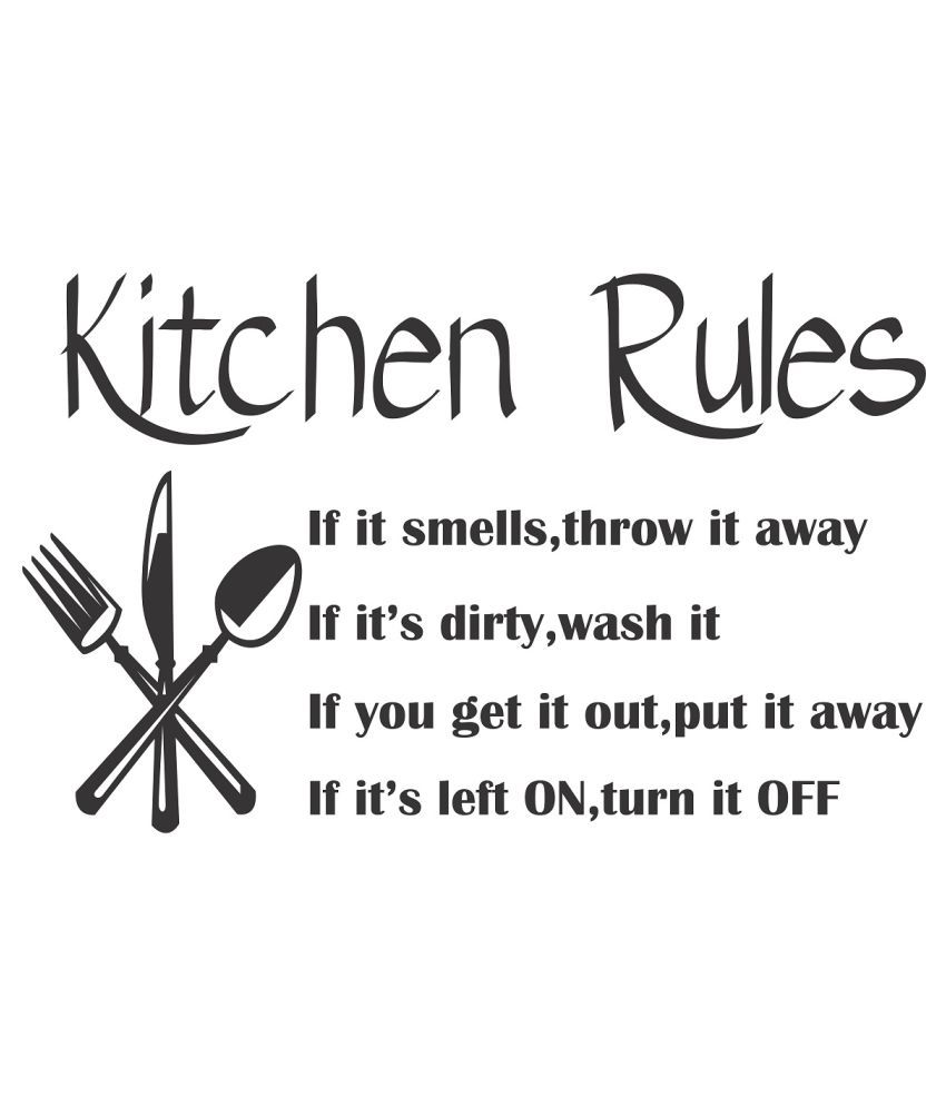     			Wallzone Kitchen Rules Sticker ( 70 x 40 cms )