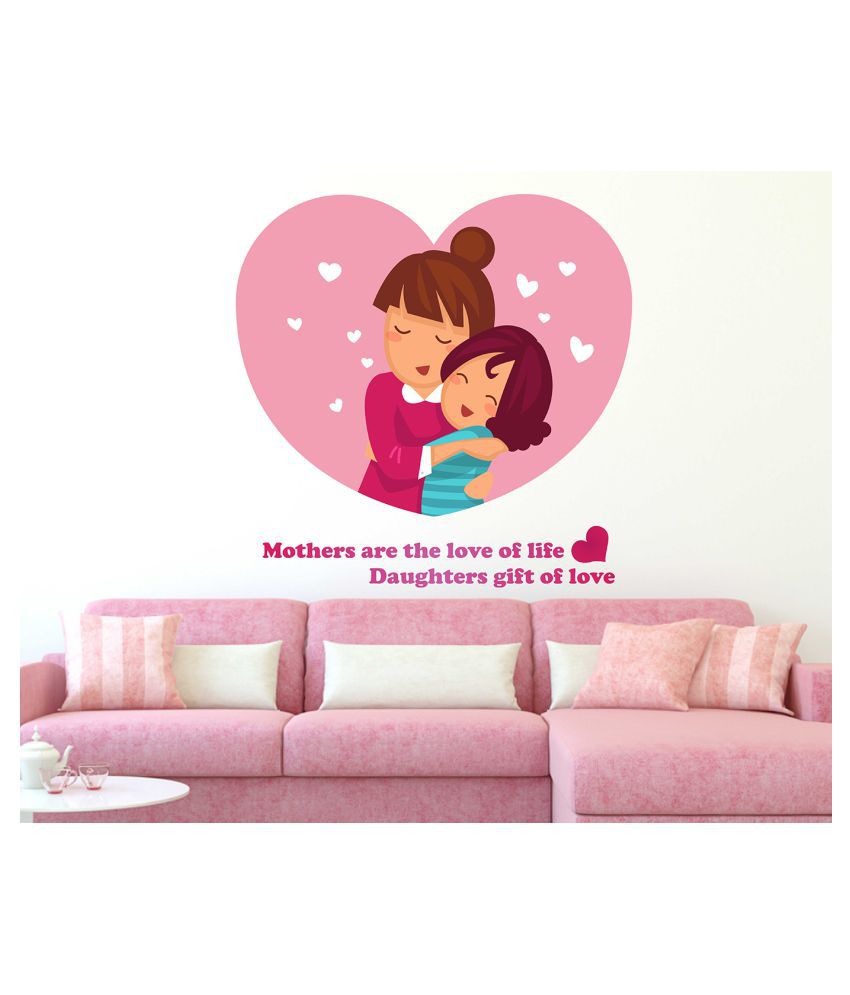     			Wallzone Mom & Daughter Love Sticker ( 70 x 75 cms )