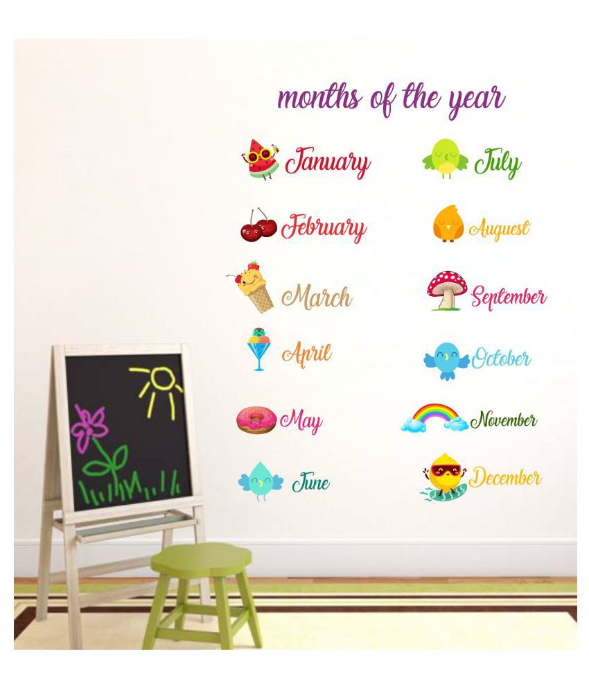     			Wallzone Month of The Year Sticker ( 100 x 70 cms )