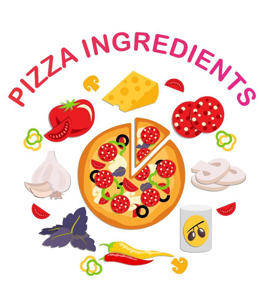     			Wallzone Pizza Ingredients Sticker ( 60 x 60 cms )
