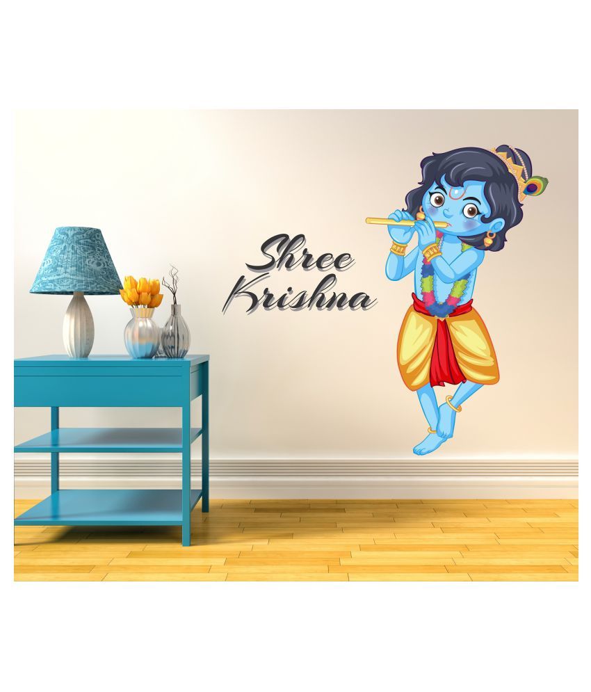     			Wallzone Shree Krishna Sticker ( 80 x 70 cms )