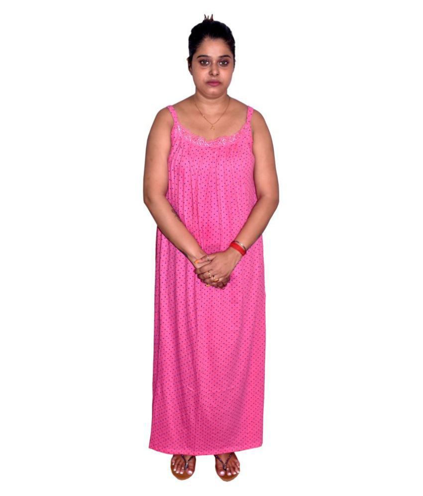     			PIYALI'S CREATION WOMEN'S Cotton Nighty & Night Gowns - Pink