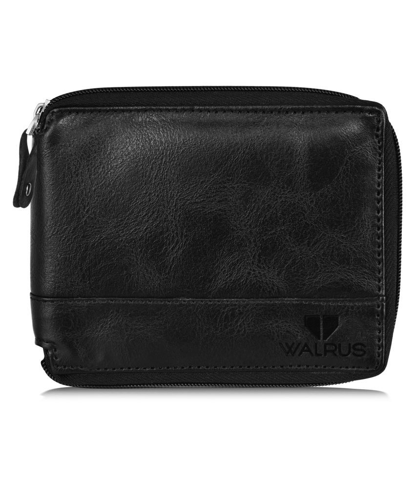     			Walrus Faux Leather Black Casual Regular Wallet