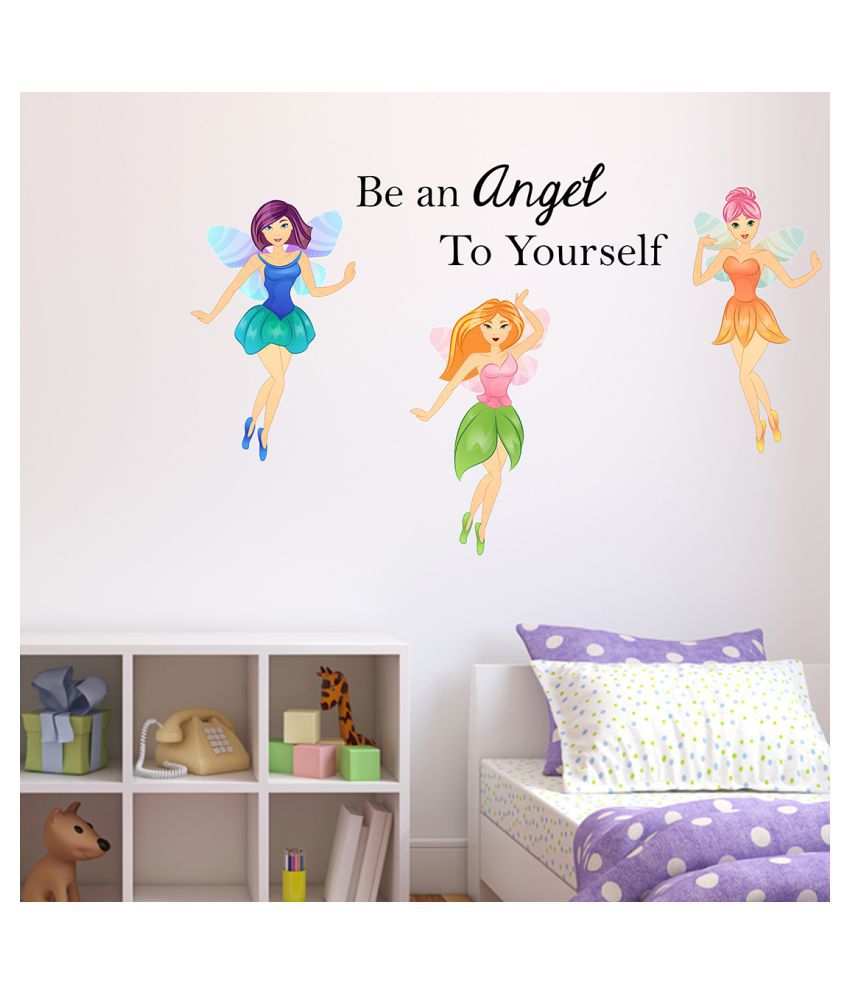     			Wallzone Be an Angel to Yourself Sticker ( 70 x 75 cms )