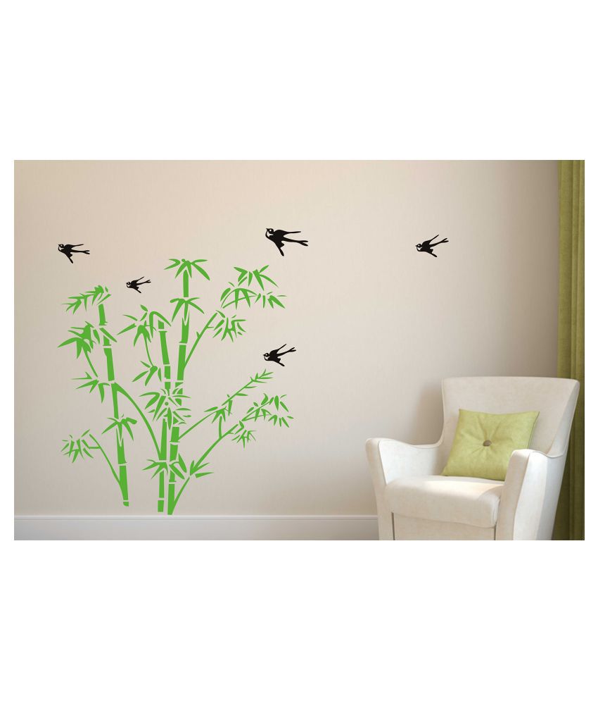    			Wallzone Birds and Plants Sticker ( 70 x 75 cms )