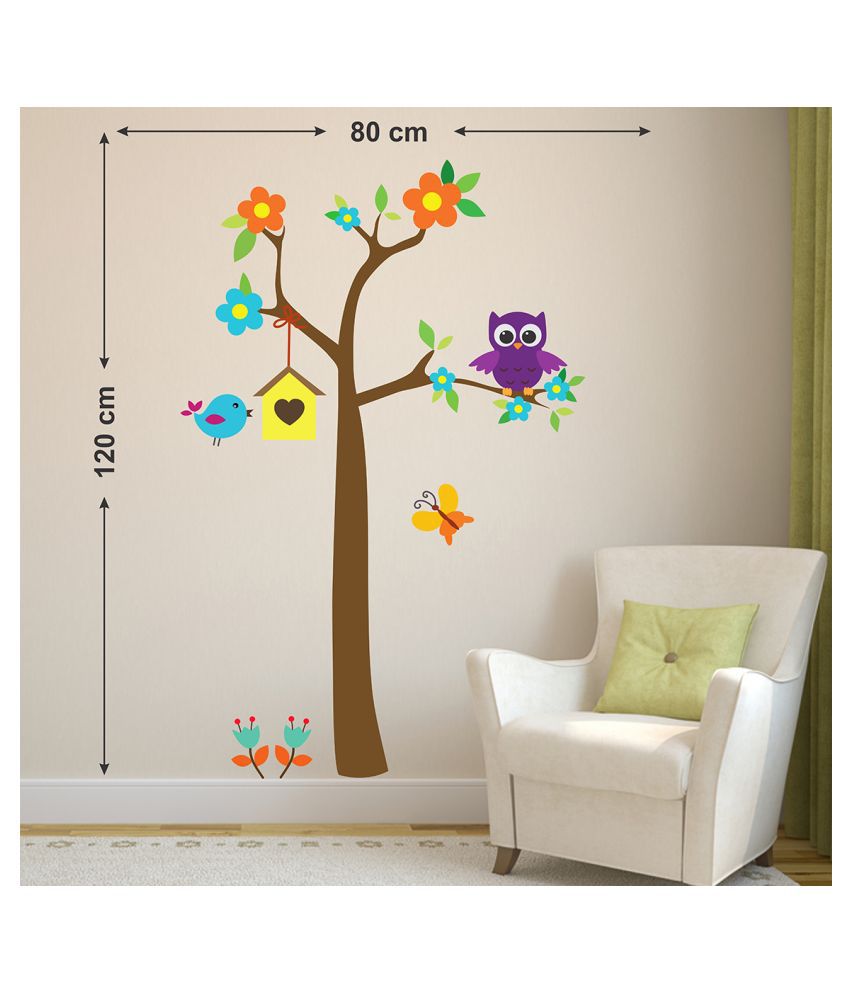     			Wallzone Birds and Tree Sticker ( 70 x 75 cms )