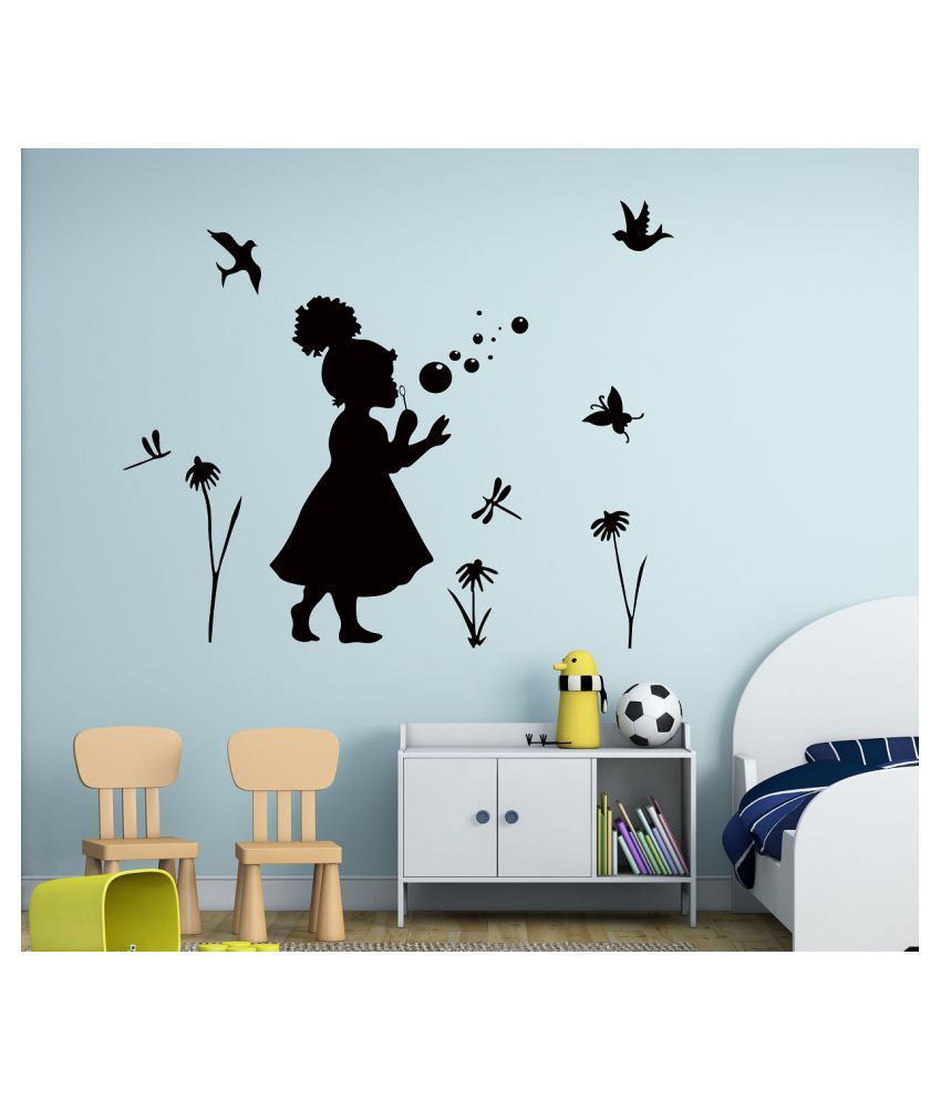     			Wallzone Bubble Girl Sticker ( 70 x 75 cms )