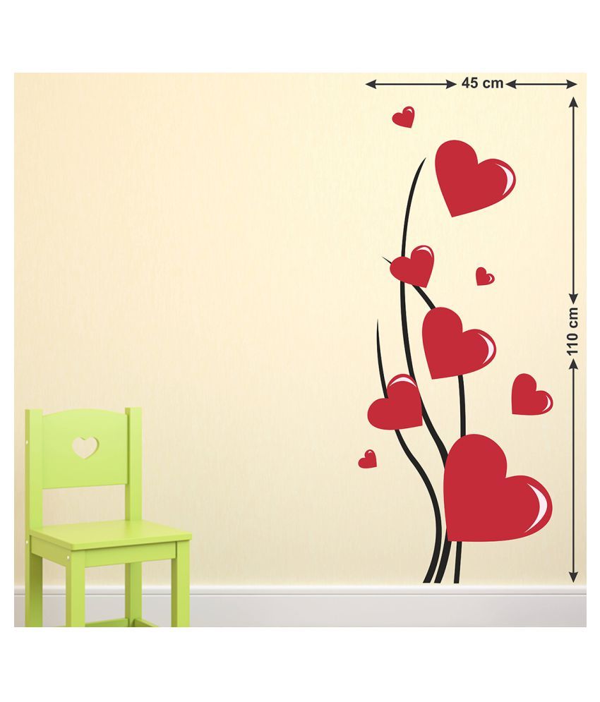     			Wallzone Hearts Sticker ( 70 x 75 cms )