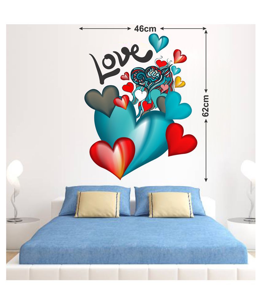     			Wallzone Love Sticker ( 70 x 75 cms )