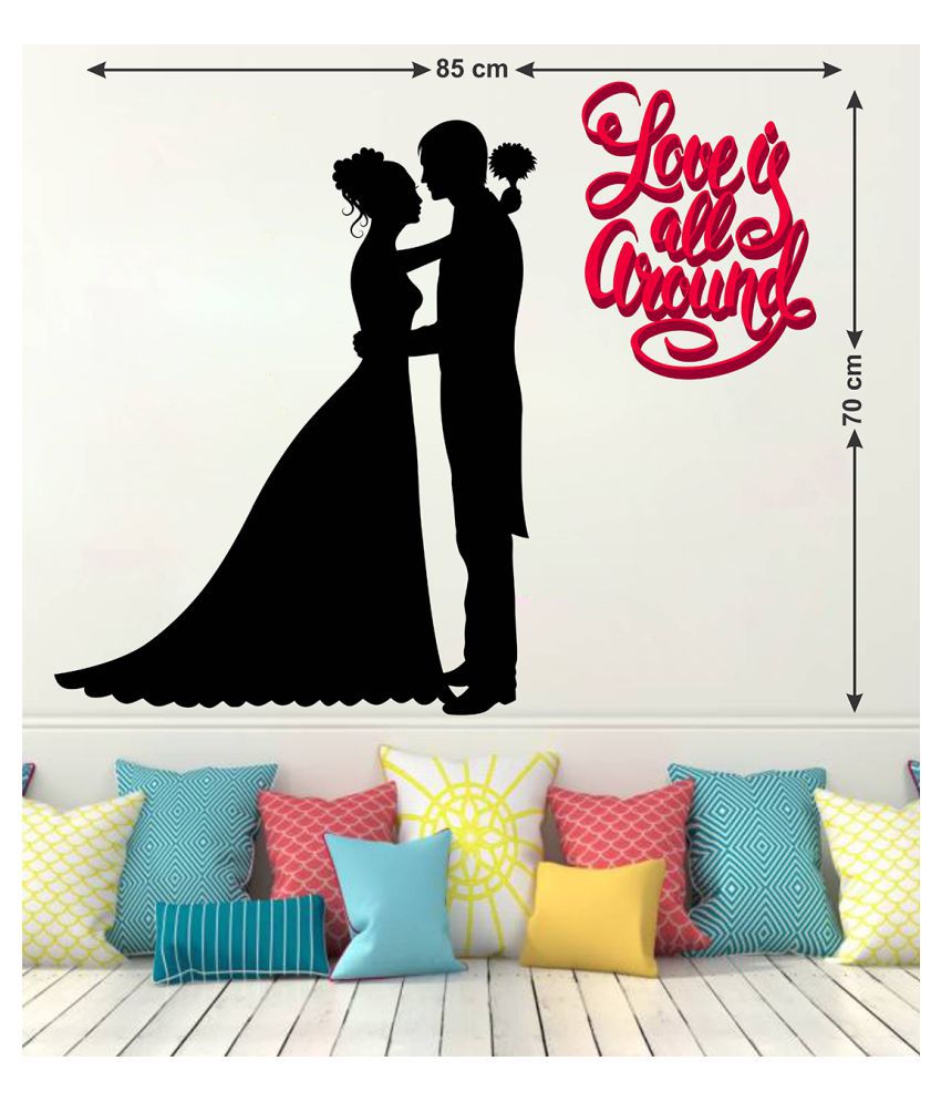     			Wallzone Love is all around Sticker ( 70 x 75 cms )
