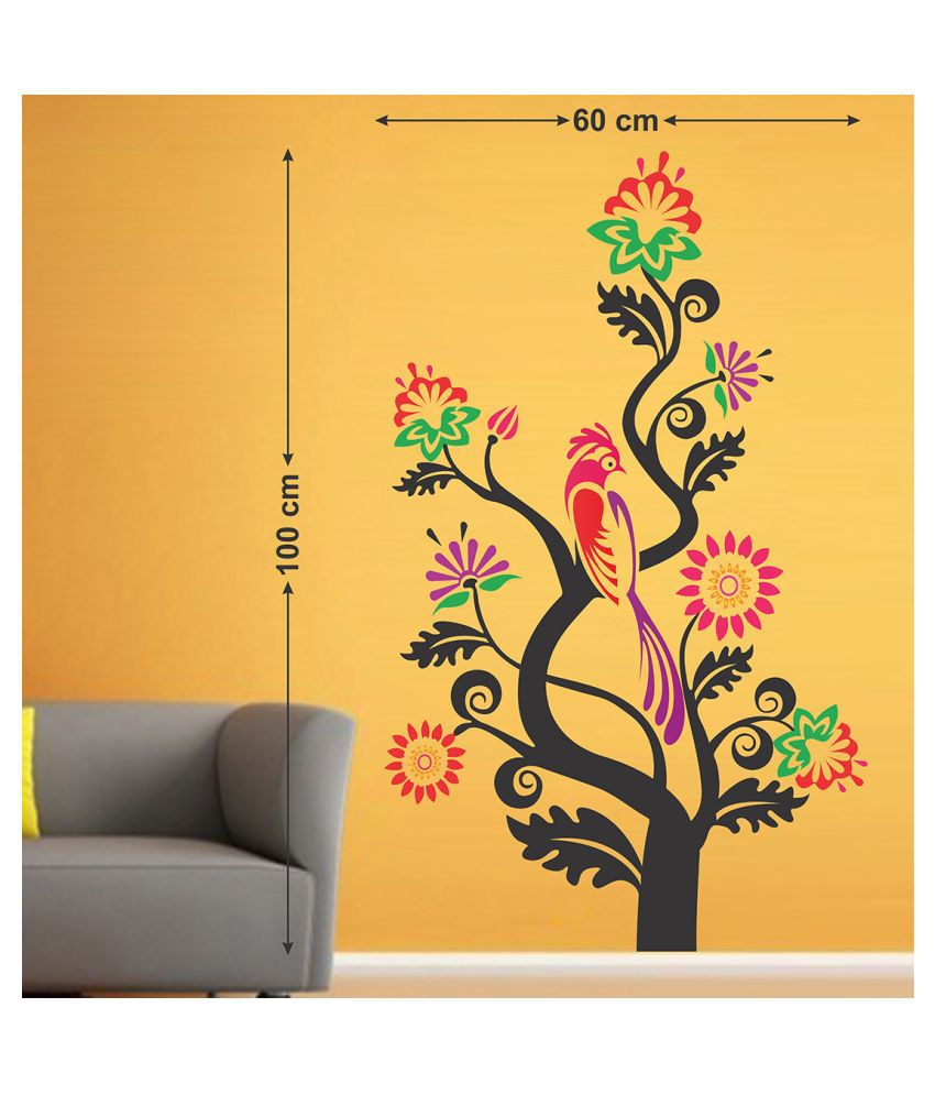     			Wallzone Multicolor Tree Sticker ( 70 x 75 cms )