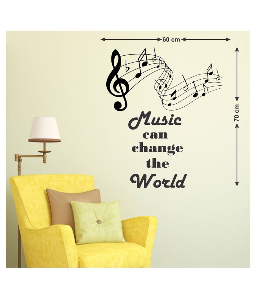     			Wallzone Music can Change the world Sticker ( 70 x 75 cms )