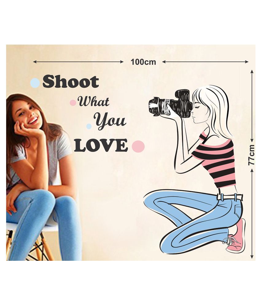     			Wallzone Shoot what you Love Sticker ( 70 x 75 cms )